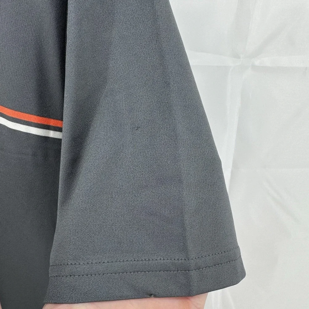 NEW‎ Under Armour Playoff Polo Large Shirt Golf Gray Orange UA 3.0 Stripe Polo